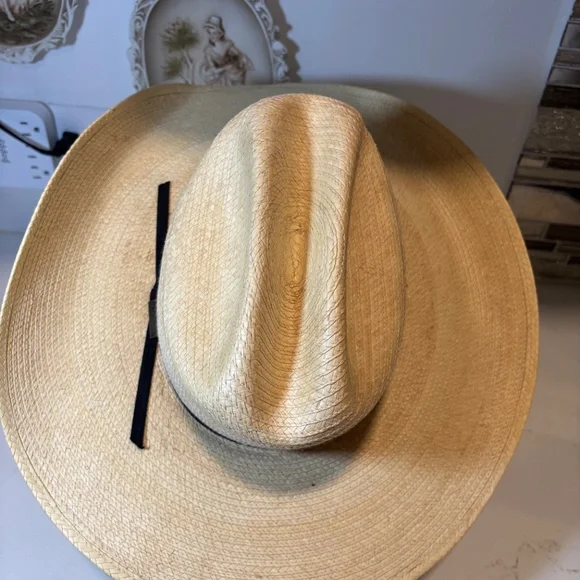 Larry Mahan's Straw Western Cowboy Hat by Milano Size 6 7/8 Made in USA - Picture 11 of 12